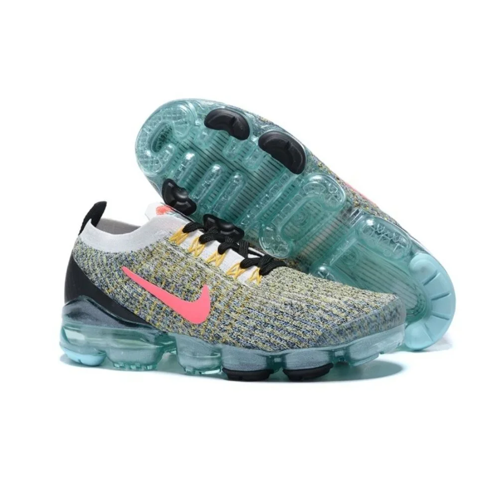 Nike Air VaporMax Women's Sz 7 Flyknit 3 White Hyper Turquoise Athletic‎ Shoes